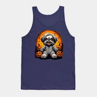 Scary shih tzu halloween puppy dog Tank Top